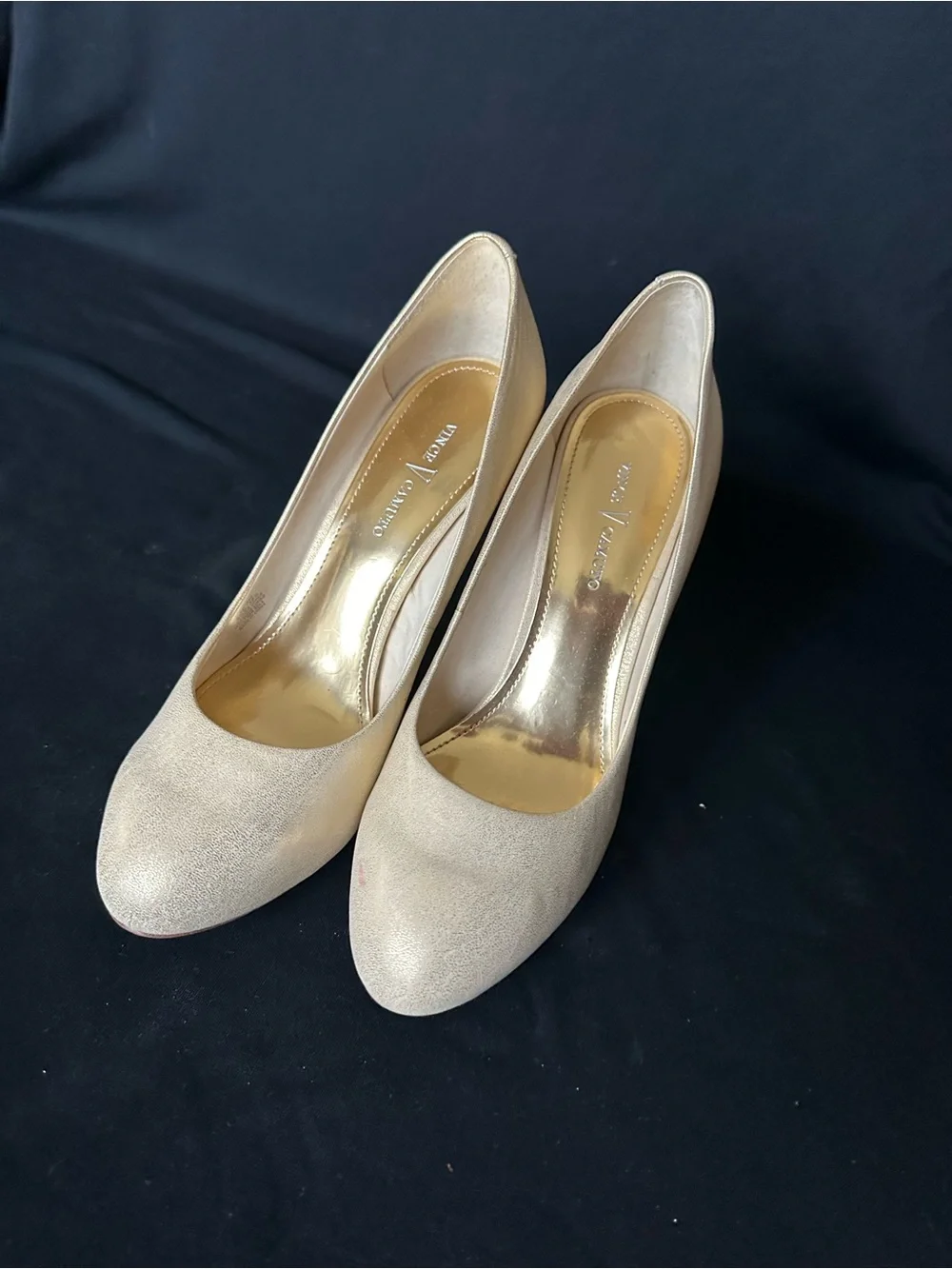 Vince Camuto Leather Platform Shimmery Champagne High Heel Pumps 8.5 shoes